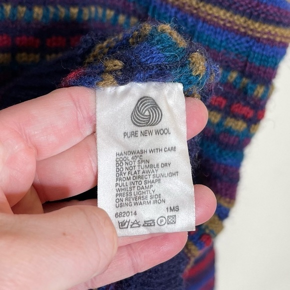 Tulchan Crewneck Sweater 90s Vintage Pure New Wool - Picture 4 of 6